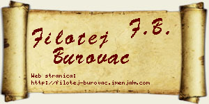 Filotej Burovac vizit kartica